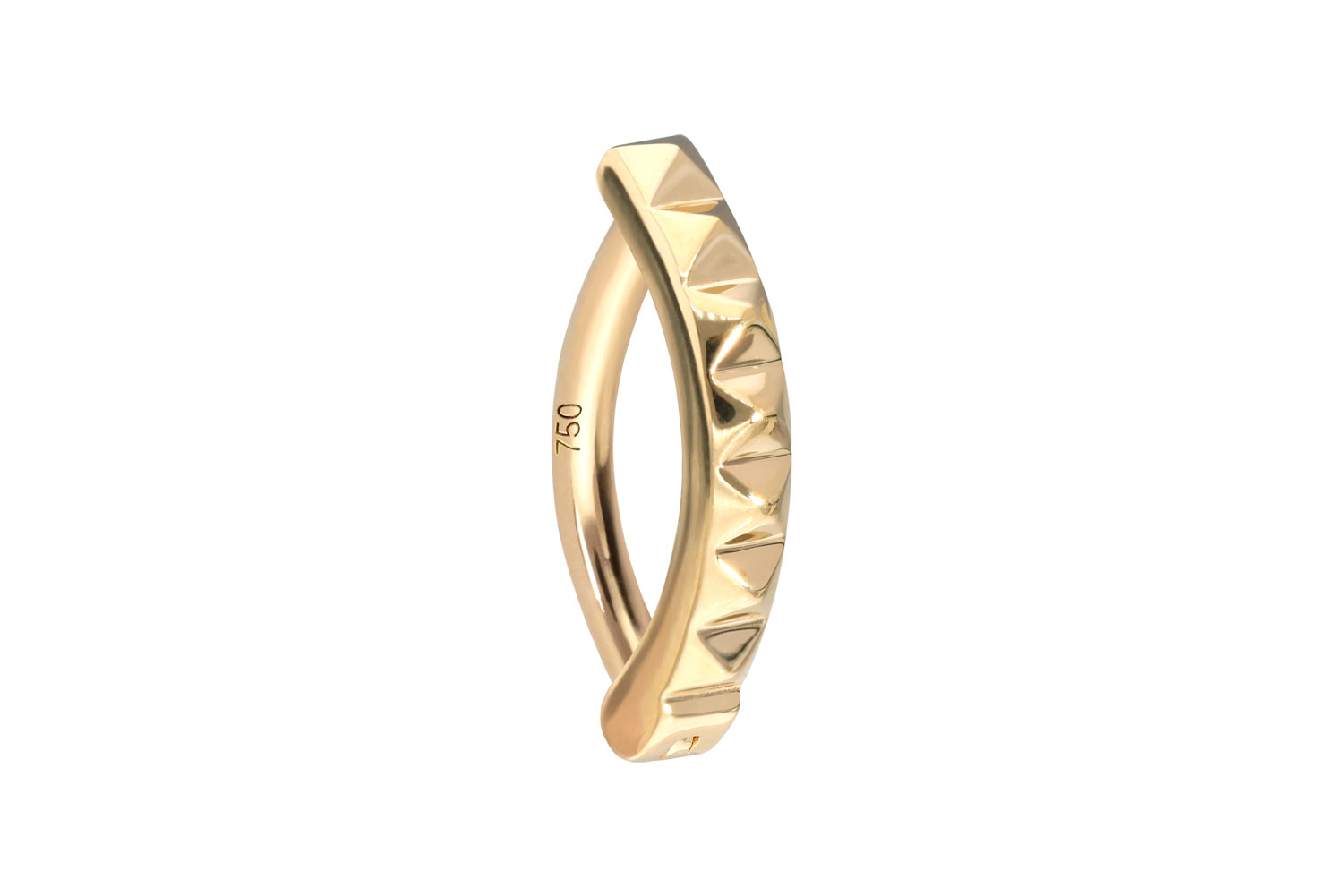 14/18 Karat Gold Bauchnabelclicker Bauchnabelpiercing BOGEN + NIETEN